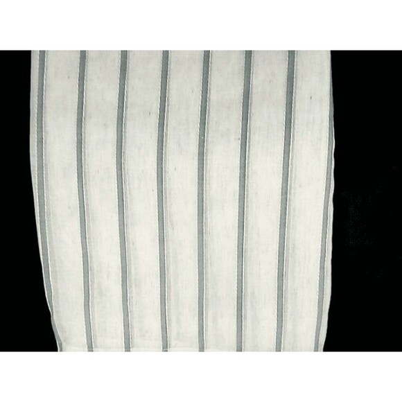 Set of 2 - Panel Pair Linen Stripe Curtains 38"x106" Each-White - Picture 2 of 5